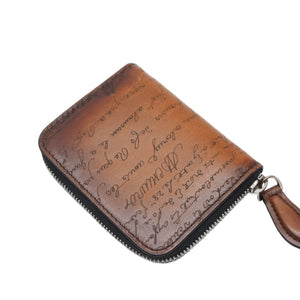 Berluti Compact Round Wallet Calligraphy FO213P Brown Made in Italy Good Condition Used 4a000798