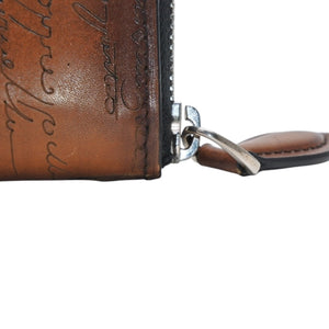 Berluti Compact Round Wallet Calligraphy FO213P Brown Made in Italy Good Condition Used 4a000798