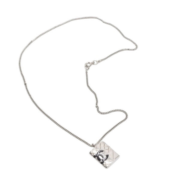 Very good condition CHANEL CANBON Cambon line necklace Weight approx. 11.27g 05C stamp Total length approx. 42cm Metal Silver Used 4a000659