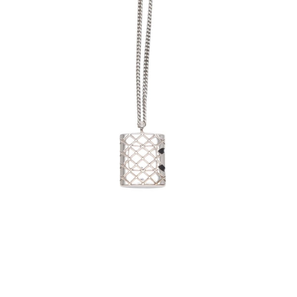 Very good condition CHANEL CANBON Cambon line necklace Weight approx. 11.27g 05C stamp Total length approx. 42cm Metal Silver Used 4a000659