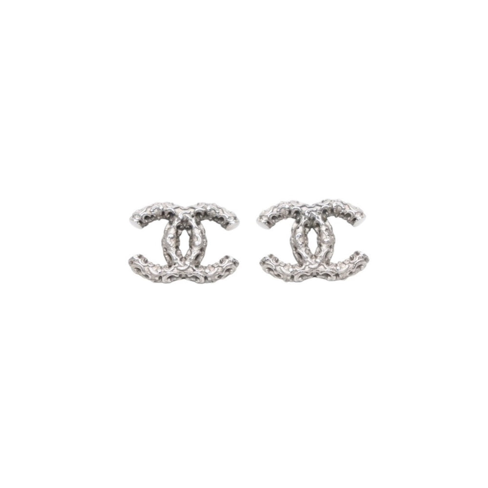 CHANEL シャネル ココマーク ピアス 重量約8.60g B14A刻印 メタル シルバー アクセサリー 唐草模様 両耳用 美品 中古 4a000648