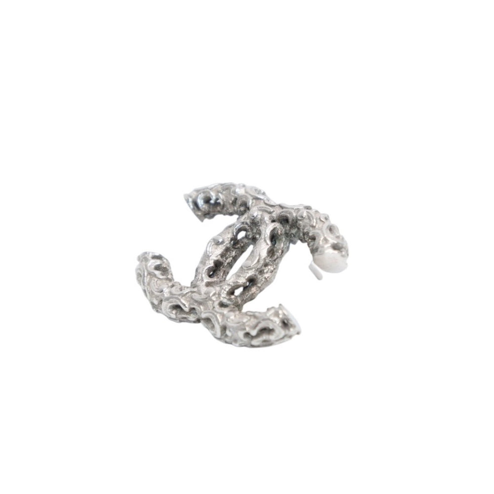 CHANEL シャネル ココマーク ピアス 重量約8.60g B14A刻印 メタル シルバー アクセサリー 唐草模様 両耳用 美品 中古 4a000648