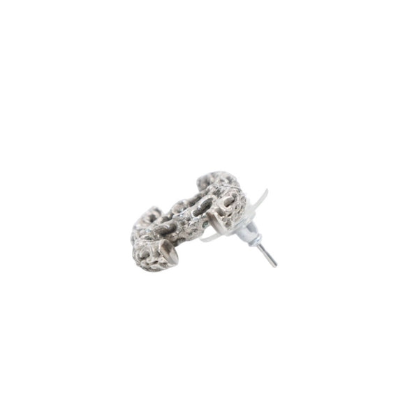CHANEL シャネル ココマーク ピアス 重量約8.60g B14A刻印 メタル シルバー アクセサリー 唐草模様 両耳用 美品 中古 4a000648