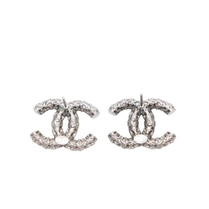 CHANEL シャネル ココマーク ピアス 重量約8.60g B14A刻印 メタル シルバー アクセサリー 唐草模様 両耳用 美品 中古 4a000648