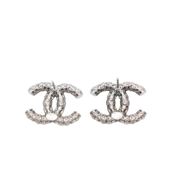 CHANEL シャネル ココマーク ピアス 重量約8.60g B14A刻印 メタル シルバー アクセサリー 唐草模様 両耳用 美品 中古 4a000648