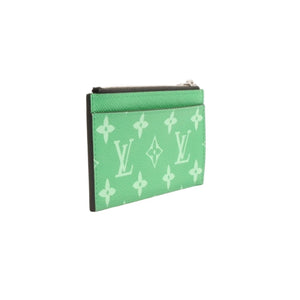 Very Good Condition LOUIS VUITTON Coin Card Holder M83102 Monogram Green Silver Hardware Used 4a001127