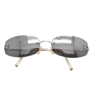 CHANEL シャネル リムレス サングラス アイウェア 4002- c.124/22 サイズ57□19 130 ココマーク 美品 中古 4a001055