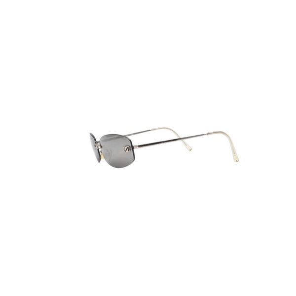 CHANEL シャネル リムレス サングラス アイウェア 4002- c.124/22 サイズ57□19 130 ココマーク 美品 中古 4a001055