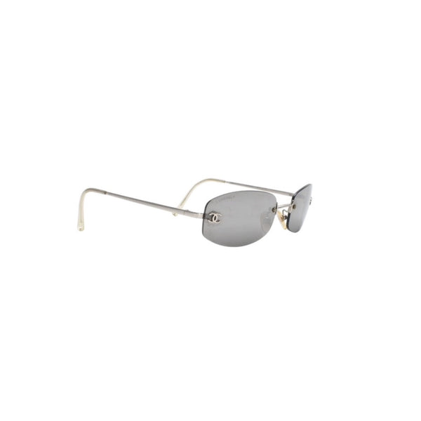 CHANEL シャネル リムレス サングラス アイウェア 4002- c.124/22 サイズ57□19 130 ココマーク 美品 中古 4a001055