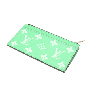 Very Good Condition LOUIS VUITTON Coin Card Holder M83102 Monogram Green Silver Hardware Used 4a001127