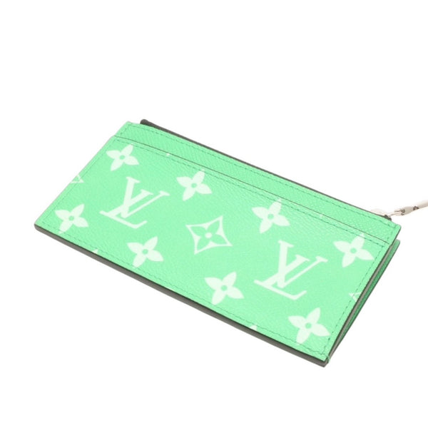 Very Good Condition LOUIS VUITTON Coin Card Holder M83102 Monogram Green Silver Hardware Used 4a001127