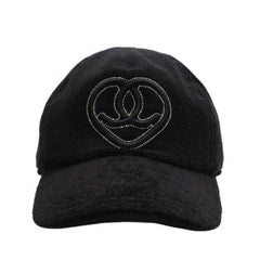 極美品 CHANEL シャネル ハートココマーク パイルキャップ サイズM ブラック Ian Connor イアンコナー ブラック 中古 4a001053