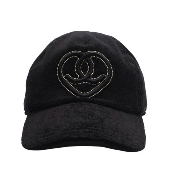 極美品 CHANEL シャネル ハートココマーク パイルキャップ サイズM ブラック Ian Connor イアンコナー ブラック 中古 4a001053