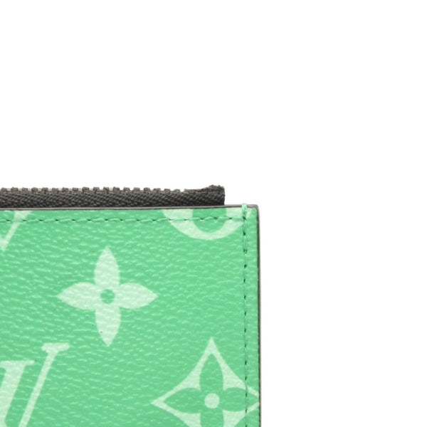 Very Good Condition LOUIS VUITTON Coin Card Holder M83102 Monogram Green Silver Hardware Used 4a001127