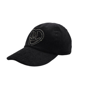 極美品 CHANEL シャネル ハートココマーク パイルキャップ サイズM ブラック Ian Connor イアンコナー ブラック 中古 4a001053