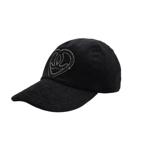 極美品 CHANEL シャネル ハートココマーク パイルキャップ サイズM ブラック Ian Connor イアンコナー ブラック 中古 4a001053