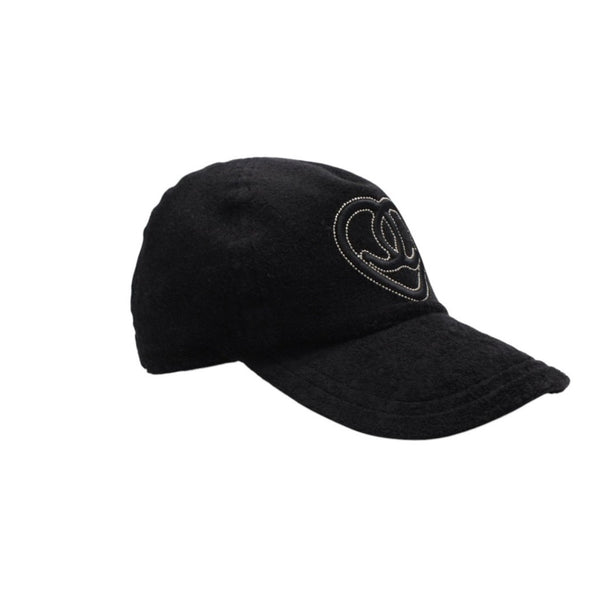 極美品 CHANEL シャネル ハートココマーク パイルキャップ サイズM ブラック Ian Connor イアンコナー ブラック 中古 4a001053