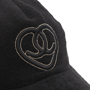 極美品 CHANEL シャネル ハートココマーク パイルキャップ サイズM ブラック Ian Connor イアンコナー ブラック 中古 4a001053