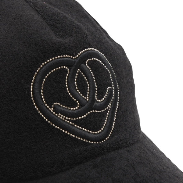 極美品 CHANEL シャネル ハートココマーク パイルキャップ サイズM ブラック Ian Connor イアンコナー ブラック 中古 4a001053