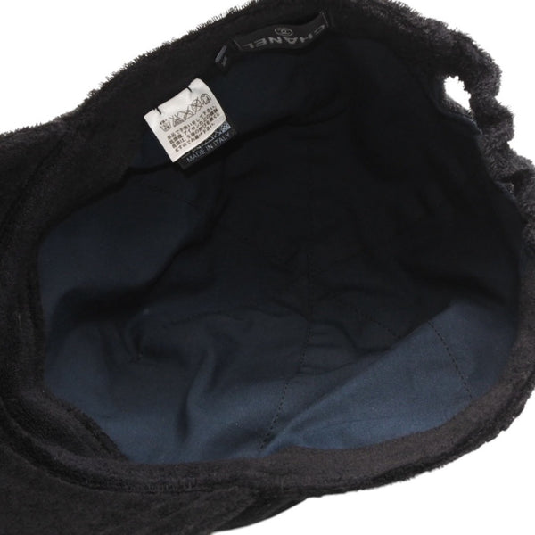 極美品 CHANEL シャネル ハートココマーク パイルキャップ サイズM ブラック Ian Connor イアンコナー ブラック 中古 4a001053