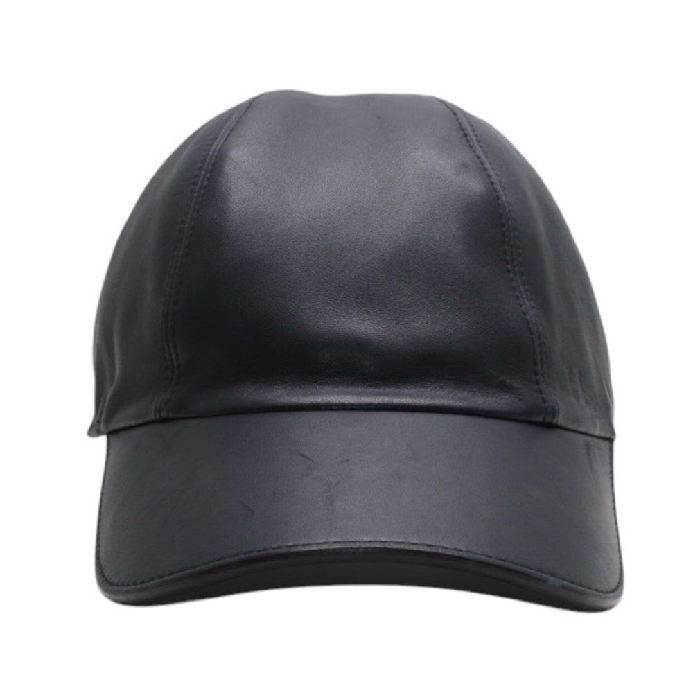 HERMES エルメス キャップ ハット サイズ59 ブラック ラムスキン アセテート 美品 中古 4a001052