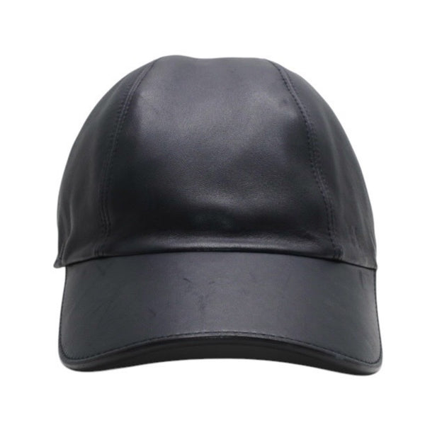 HERMES エルメス キャップ ハット サイズ59 ブラック ラムスキン アセテート 美品 中古 4a001052