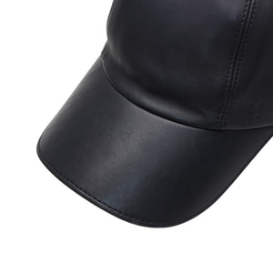 HERMES エルメス キャップ ハット サイズ59 ブラック ラムスキン アセテート 美品 中古 4a001052