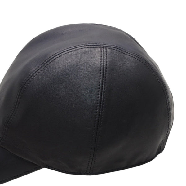 HERMES エルメス キャップ ハット サイズ59 ブラック ラムスキン アセテート 美品 中古 4a001052