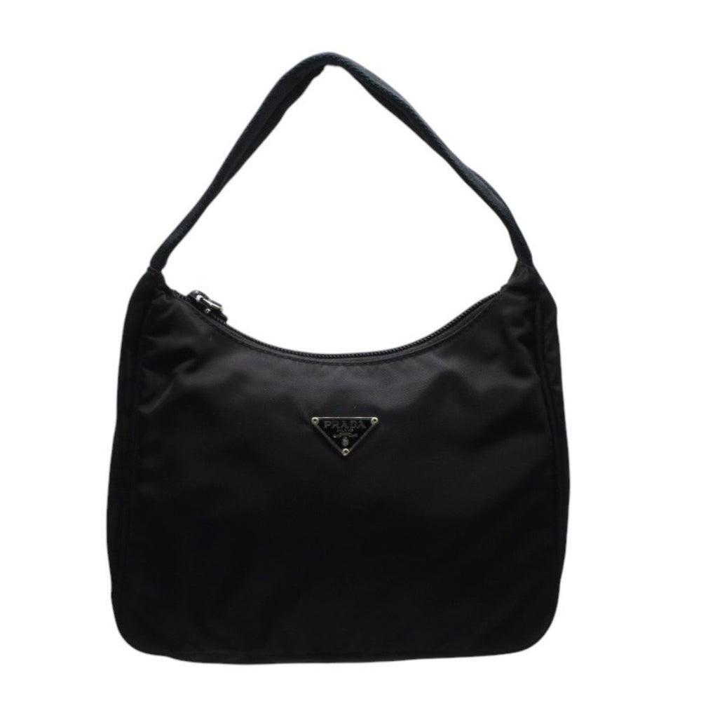 PRADA プラダ ホーボー ワンショルダーバッグ MV515 ホーボー トライアングルロゴ 三角ロゴプレート ナイロン ブラック 美品 中古 4a000738