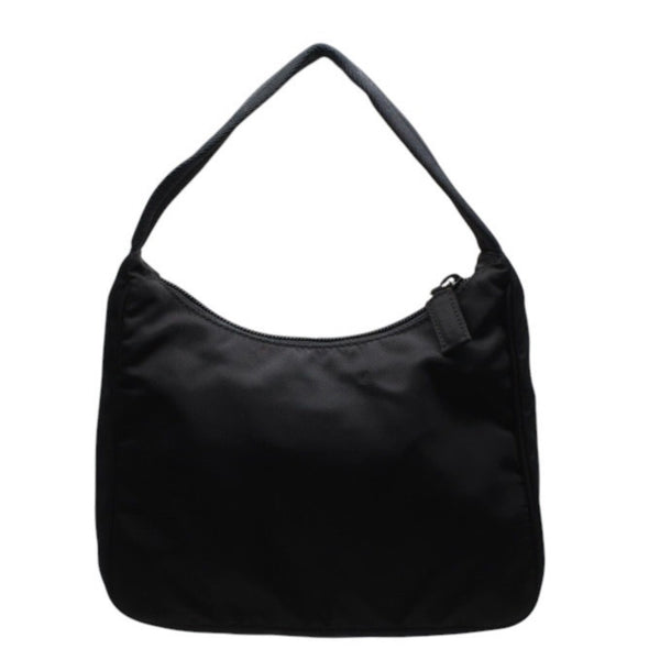 PRADA プラダ ホーボー ワンショルダーバッグ MV515 ホーボー トライアングルロゴ 三角ロゴプレート ナイロン ブラック 美品 中古 4a000738