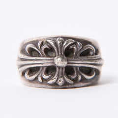 CHROME HEARTS クロムハーツ FLORAL CROSS フローラルクロス リング 指輪 重量約15.2g サイズ13.5号 スターリングシルバー 美品 中古 4a001139