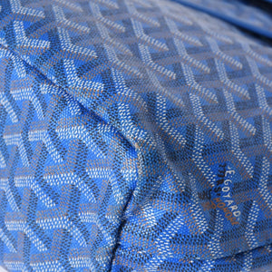 GOYARD ゴヤール サンルイ ジュニア トートバッグ ライトブルー レザー ヘリンボーン ブルー 良品 中古 4a001078