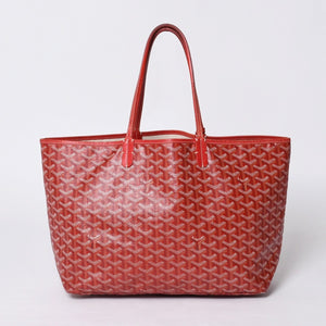 GOYARD ゴヤール サンルイPM トートバッグ ショルダーバッグ ショルダートート ポーチ付き レザー赤 レッド 美品 中古 4a001077