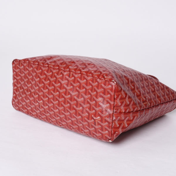 GOYARD ゴヤール サンルイPM トートバッグ ショルダーバッグ ショルダートート ポーチ付き レザー赤 レッド 美品 中古 4a001077