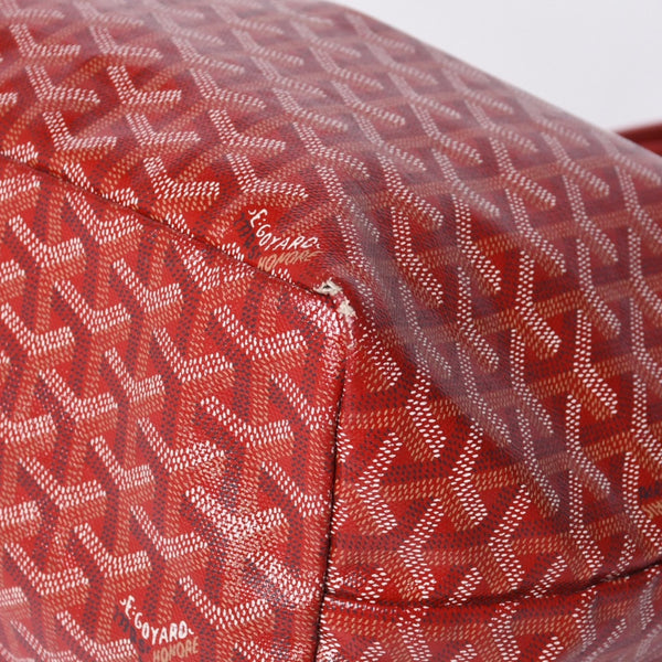 GOYARD ゴヤール サンルイPM トートバッグ ショルダーバッグ ショルダートート ポーチ付き レザー赤 レッド 美品 中古 4a001077