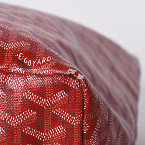 GOYARD ゴヤール サンルイPM トートバッグ ショルダーバッグ ショルダートート ポーチ付き レザー赤 レッド 美品 中古 4a001077