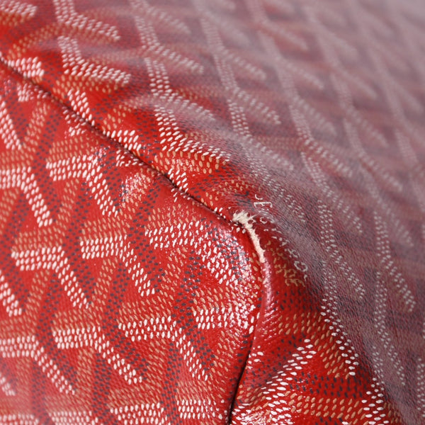 GOYARD ゴヤール サンルイPM トートバッグ ショルダーバッグ ショルダートート ポーチ付き レザー赤 レッド 美品 中古 4a001077
