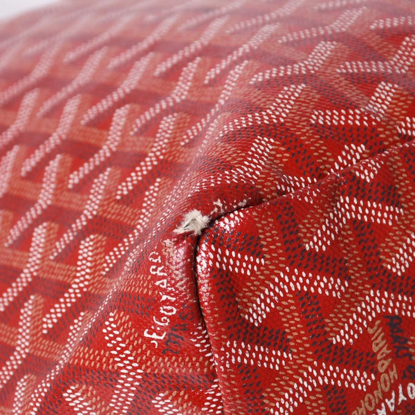 GOYARD ゴヤール サンルイPM トートバッグ ショルダーバッグ ショルダートート ポーチ付き レザー赤 レッド 美品 中古 4a001077