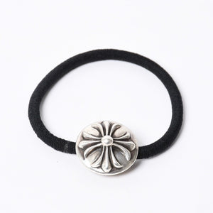 CHROME HEARTS Cross Ball Button Hair Elastic Concho Weight Approx. 14.1g Silver 925 2003/.925 Engraved Good Condition Used 4a001131