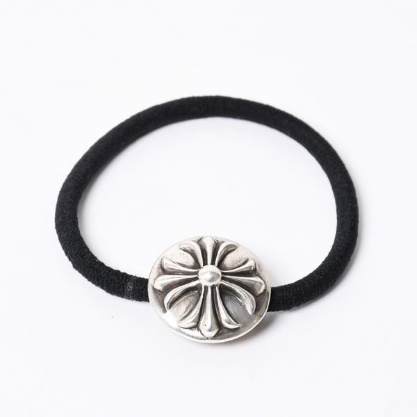 CHROME HEARTS Cross Ball Button Hair Elastic Concho Weight Approx. 14.1g Silver 925 2003/.925 Engraved Good Condition Used 4a001131