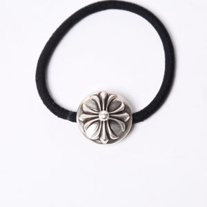 CHROME HEARTS Cross Ball Button Hair Elastic Concho Weight Approx. 14.1g Silver 925 2003/.925 Engraved Good Condition Used 4a001131
