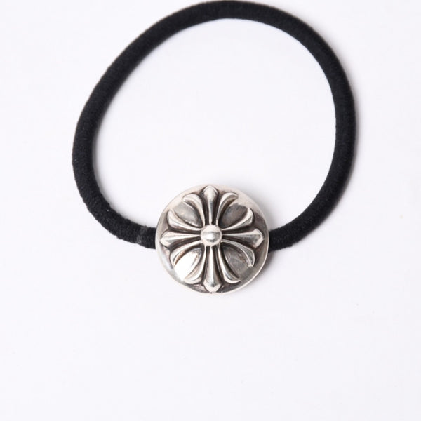 CHROME HEARTS Cross Ball Button Hair Elastic Concho Weight Approx. 14.1g Silver 925 2003/.925 Engraved Good Condition Used 4a001131