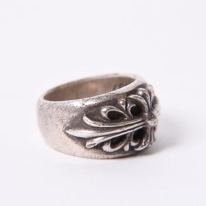 CHROME HEARTS クロムハーツ FLORAL CROSS フローラルクロス リング 指輪 重量約15.2g サイズ13.5号 スターリングシルバー 美品 中古 4a001139