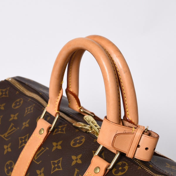 Very good condition LOUIS VUITTON Boston bag Keepall Bandouliere 45 Monogram M41418 Brown Gold hardware Used 4a000882