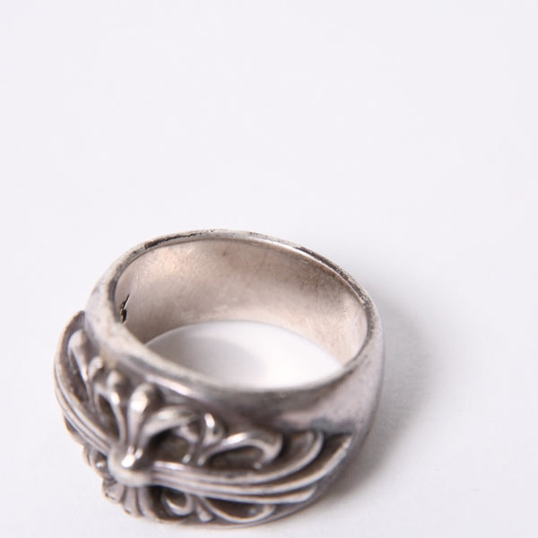 CHROME HEARTS クロムハーツ FLORAL CROSS フローラルクロス リング 指輪 重量約15.2g サイズ13.5号 スターリングシルバー 美品 中古 4a001139