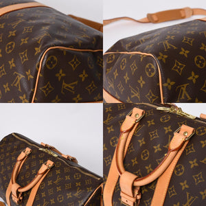 Very good condition LOUIS VUITTON Boston bag Keepall Bandouliere 45 Monogram M41418 Brown Gold hardware Used 4a000882