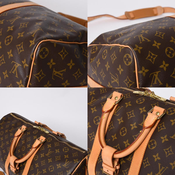 Very good condition LOUIS VUITTON Boston bag Keepall Bandouliere 45 Monogram M41418 Brown Gold hardware Used 4a000882