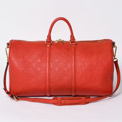 LOUIS VUITTON Monogram Empreinte Keepall Bandouliere Red DU2133 Good Condition Used 4a000747