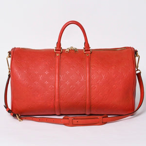 LOUIS VUITTON Monogram Empreinte Keepall Bandouliere Red DU2133 Good Condition Used 4a000747