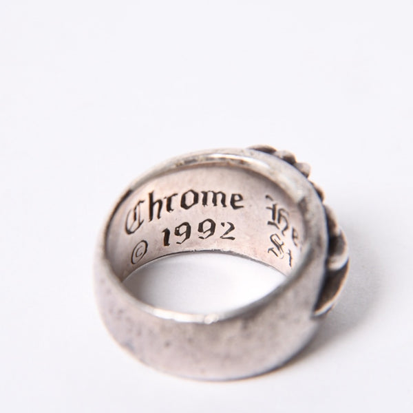 CHROME HEARTS クロムハーツ FLORAL CROSS フローラルクロス リング 指輪 重量約15.2g サイズ13.5号 スターリングシルバー 美品 中古 4a001139